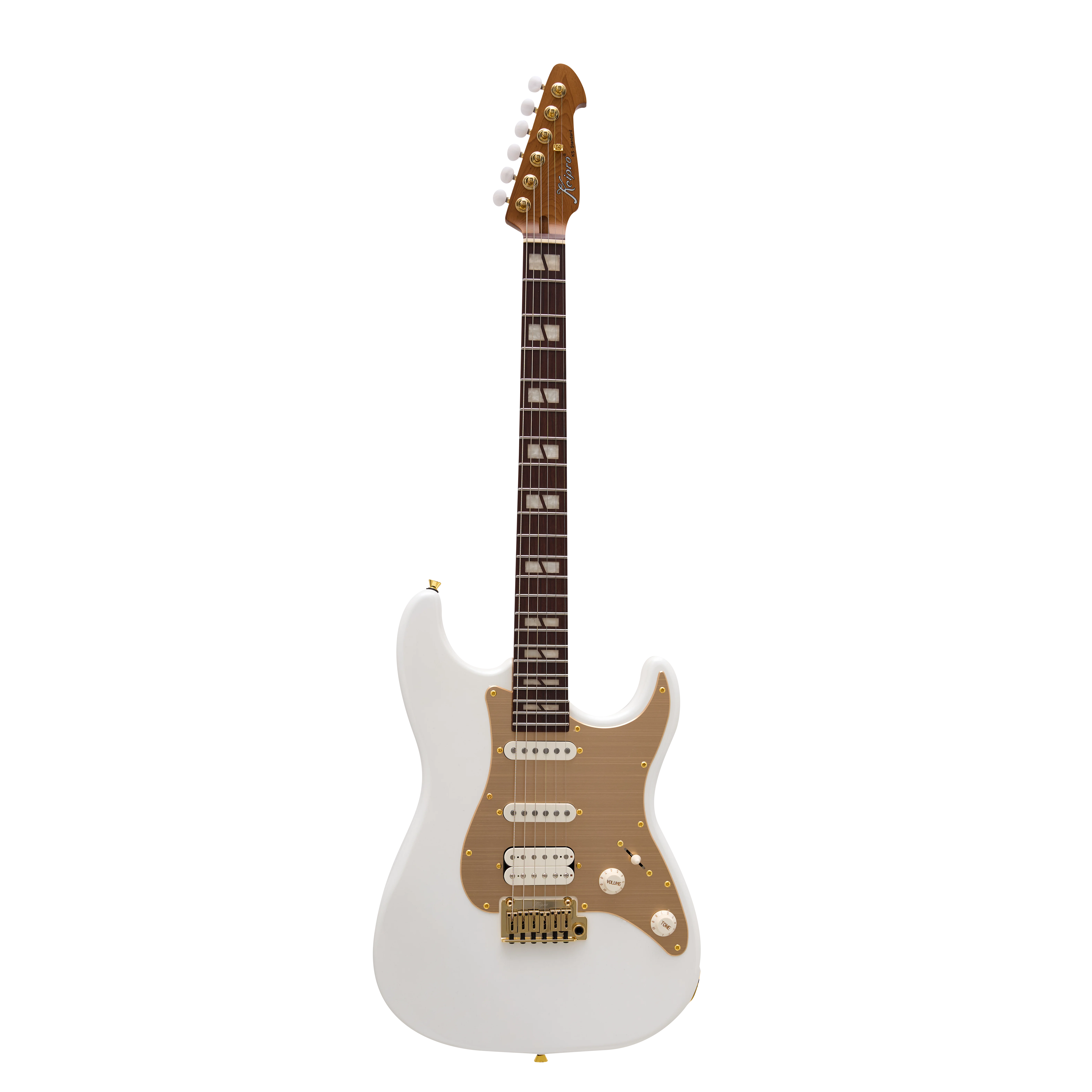 KS-Standard Gold SSH Rosewood Pearl White E-Gitarre