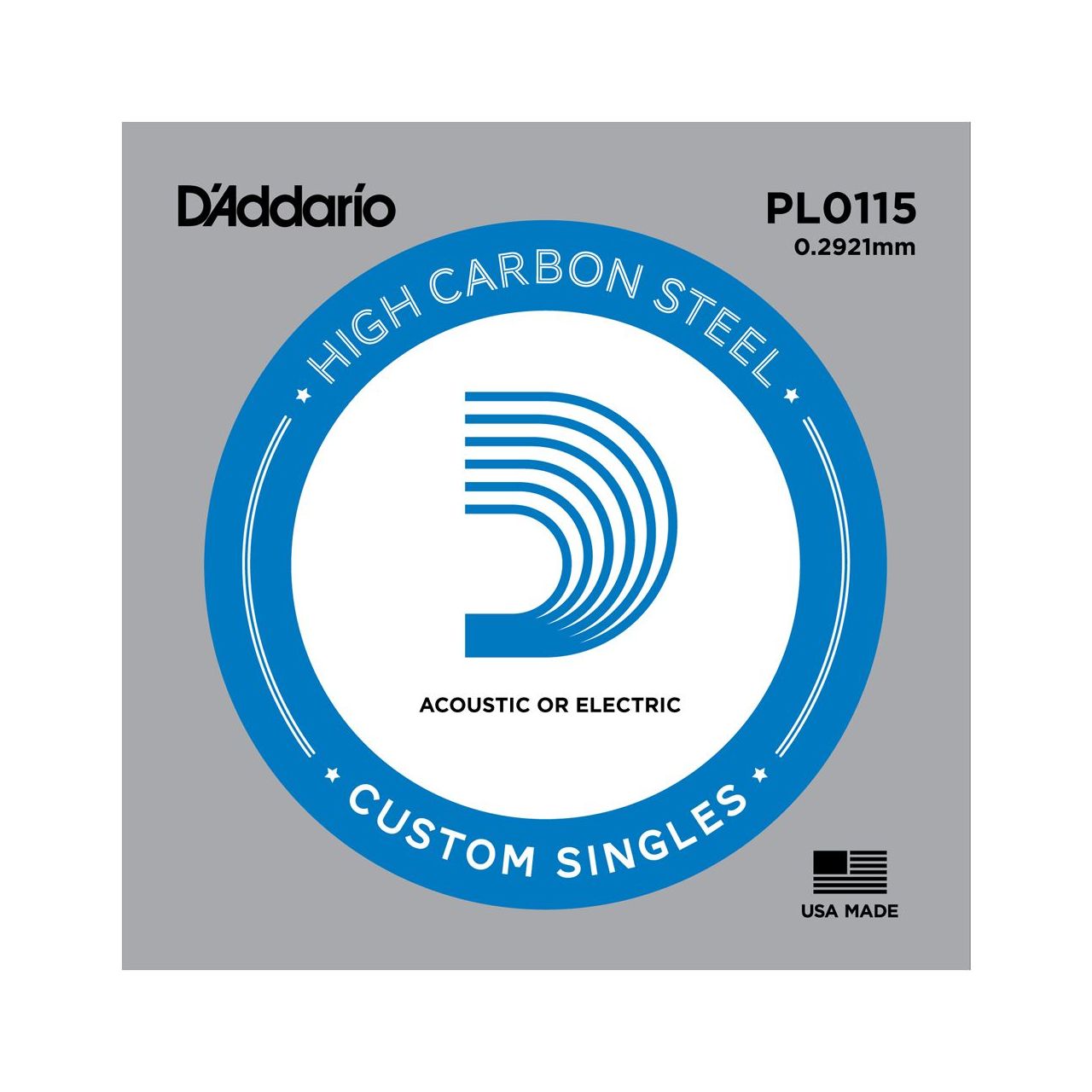 Einzelsaite 011,5 Acoustic / E- Gitarre Plain Steel