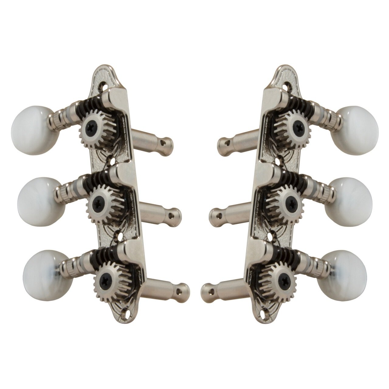 608N Sta-Tite Mini 3-On-A-Plate - Guitar Machine Heads, 3 + 3 - Nickel