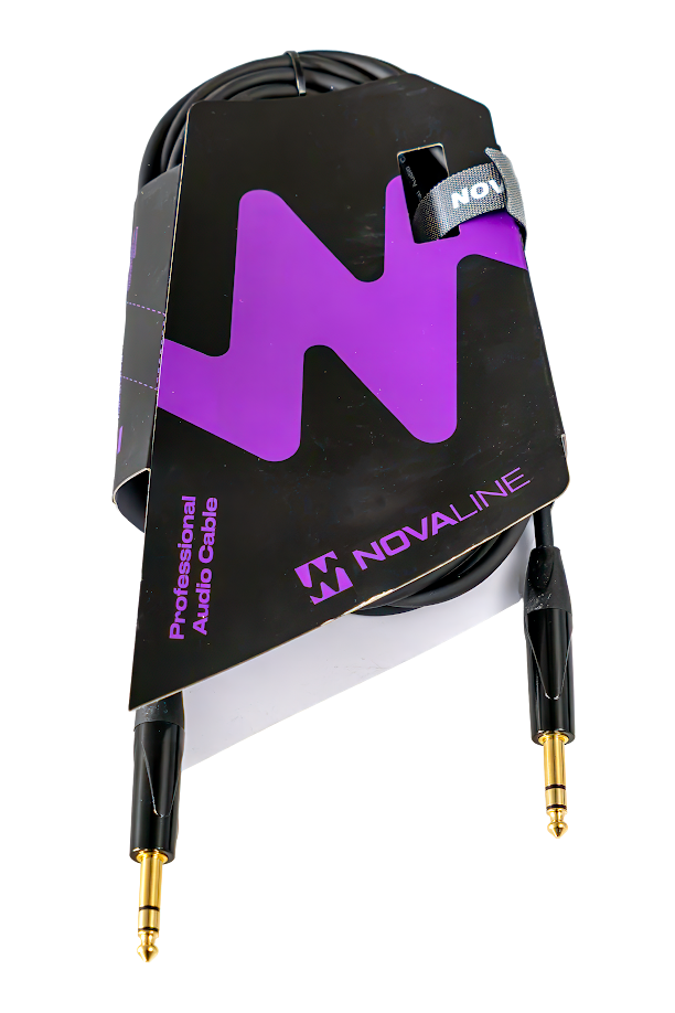 Audiokabel, Instrumentenkabel, schwarz, violette Verpackung, Klinkenstecker