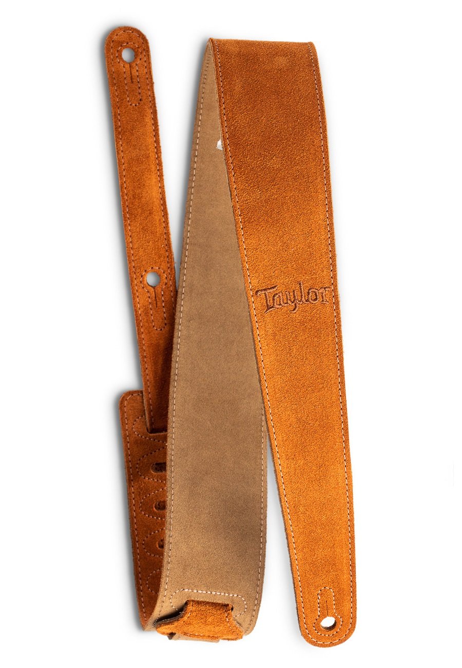 Embroidered Suede Guitar Strap Honey Gold