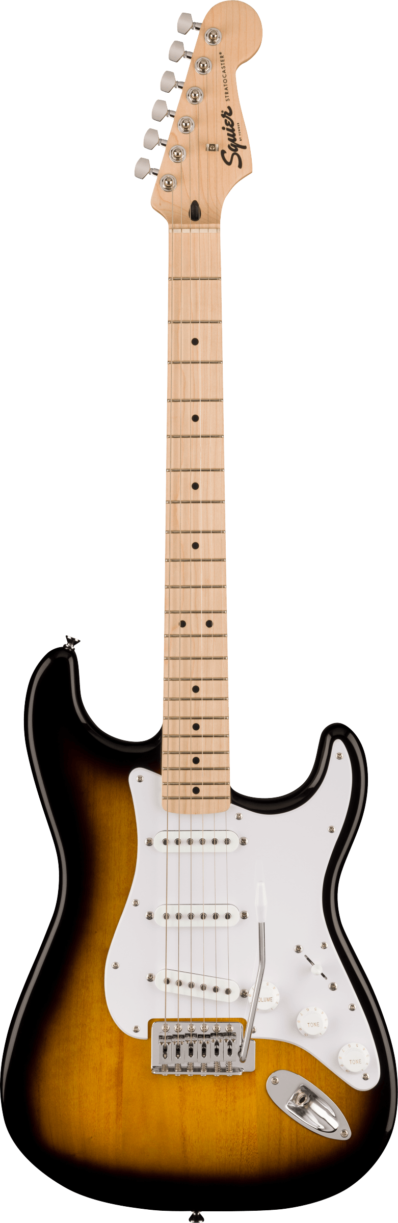 Sonic Stratocaster MN White Pickguard 2-Colour Sunburst