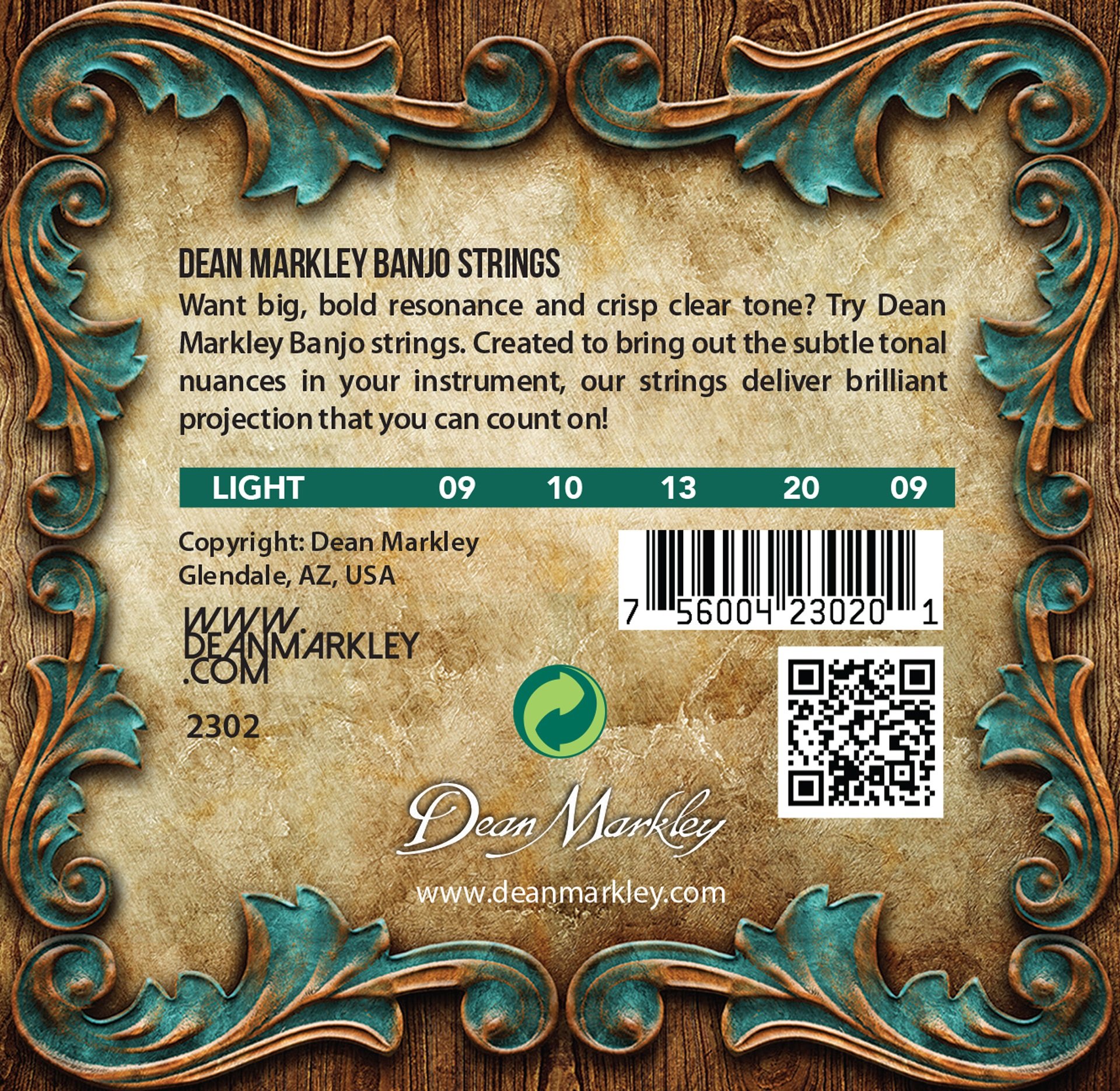 Banjo - 2302 - Banjo String Set, 5-String, Light, .009-.020