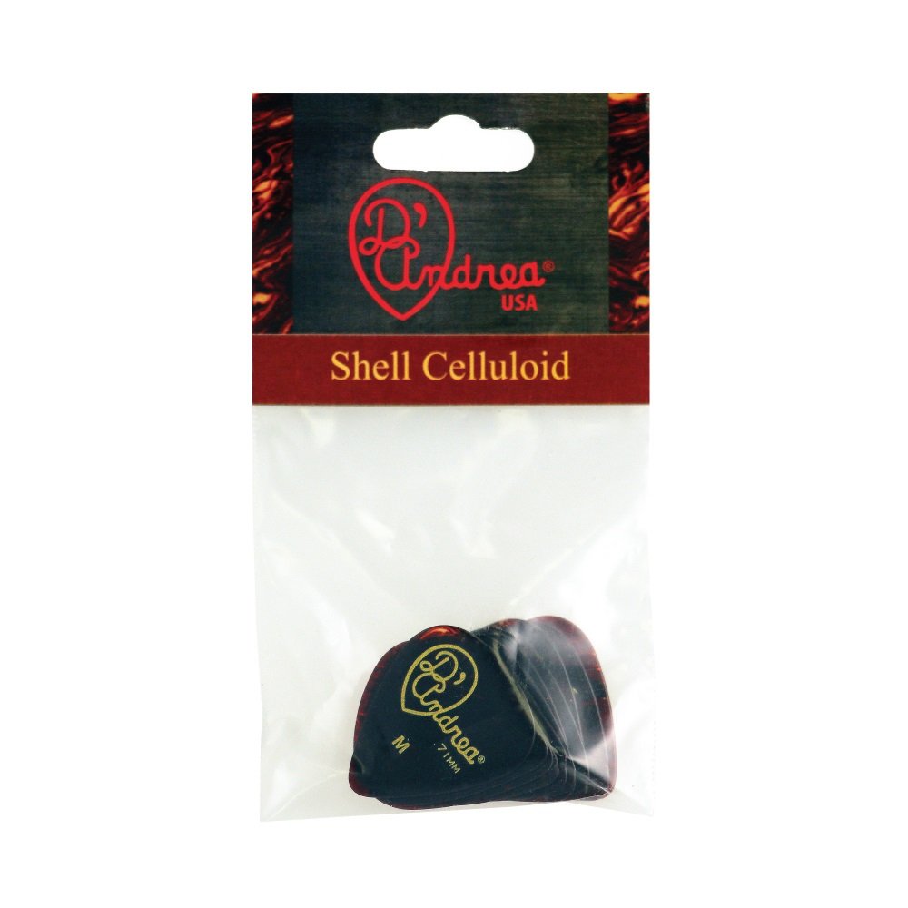 Shell Celluloid Picks - 351 Shape (TPG351 .71MD), 12 pcs Pick Pack, 0.71 mm, Shell