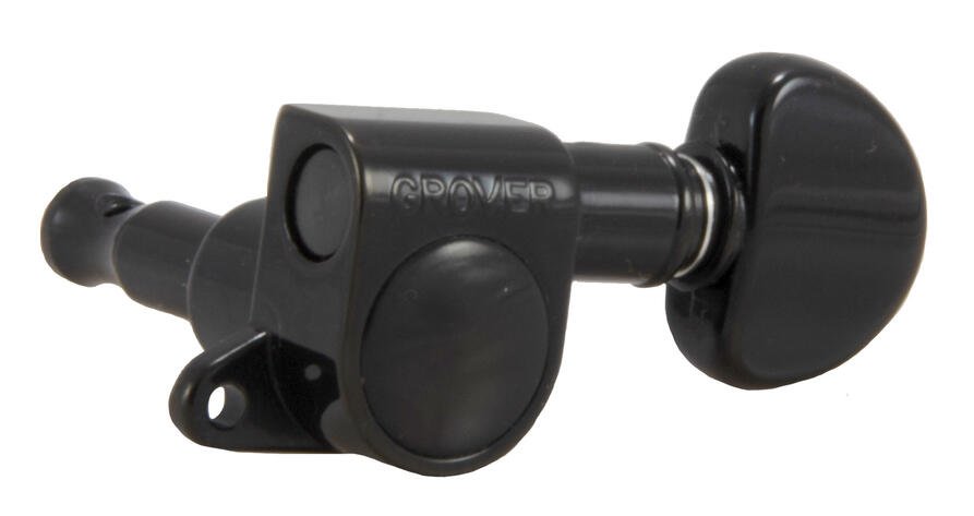 205BC12 Mini Rotomatics with Round Button - 12-String Guitar Machine Heads, 6 + 6 - Black Chrome