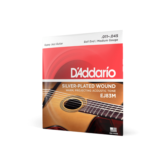 EJ83M Gypsy Jazz Saiten für Akustikgitarre, Kugelende, Medium,11-45