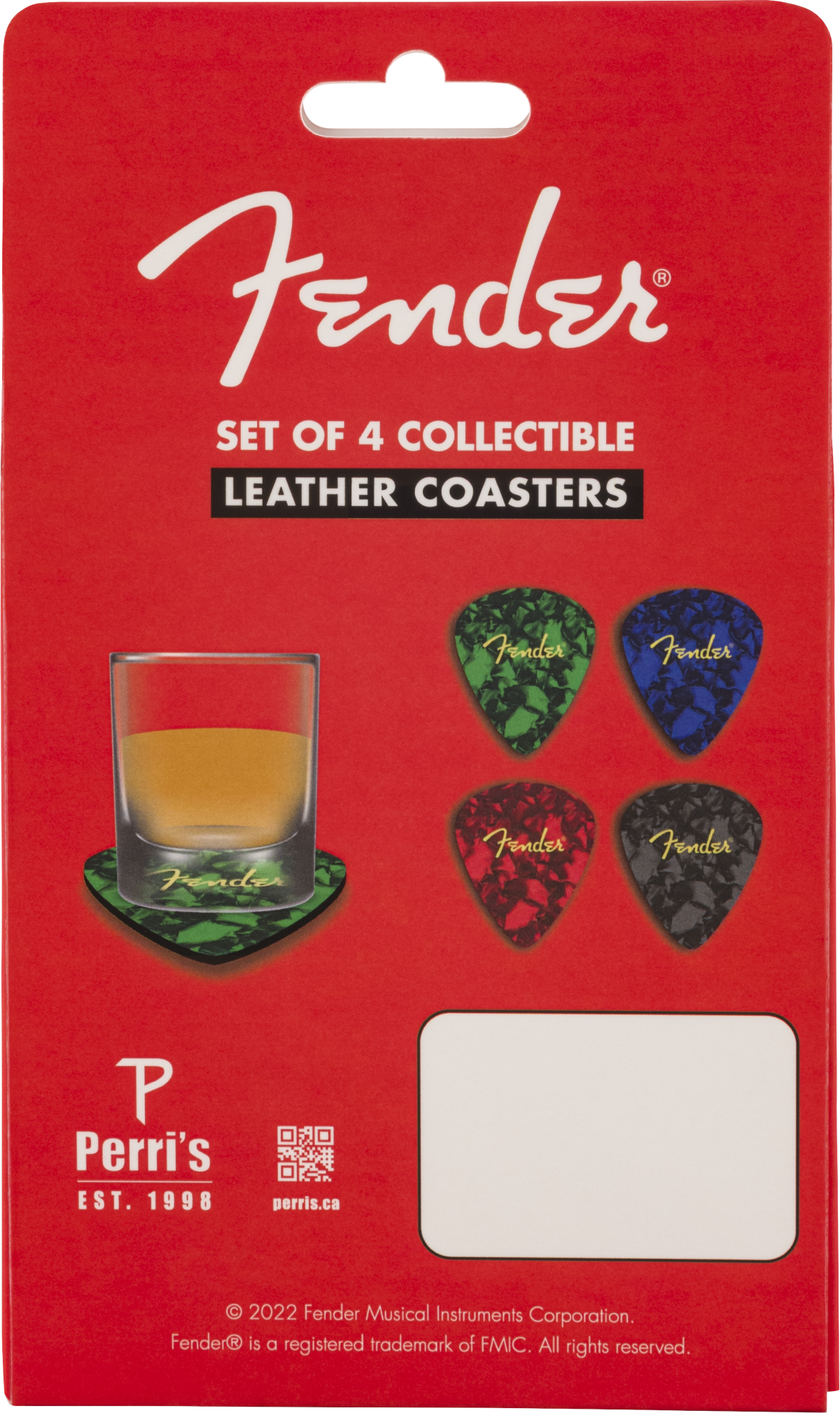 Pick Shape Logo Coasters, 4-Pack, Multi-Color