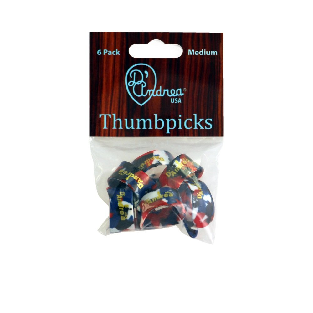Thumb Picks (R6371 MD MLT), 6 pcs Pick Pack, Medium, Multicolored
