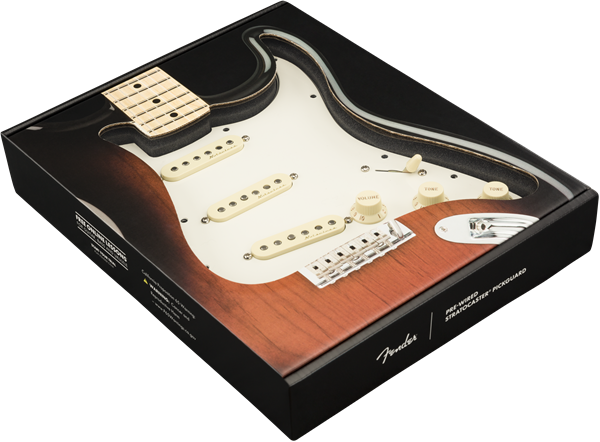 Pre-Wired Strat Pickguard, Vintage Noiseless SSS, Parchment 11 Hole PG