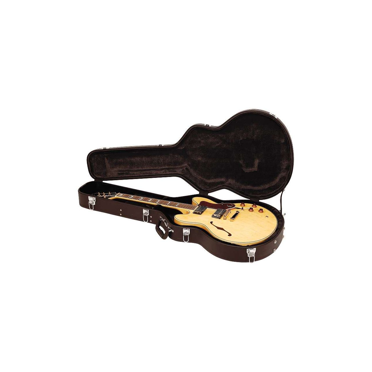 RC 10607 BCT/SB Gitarrenkoffer Hollow Body - Black Tolex