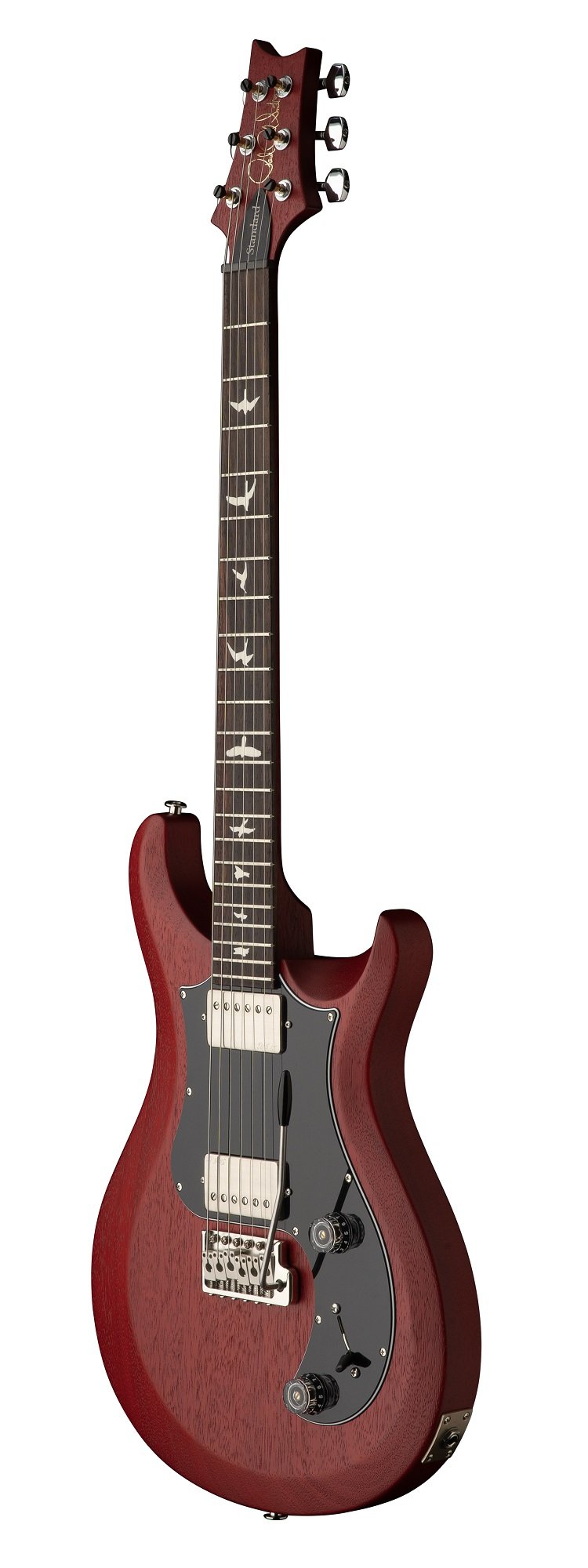 PRS S2 Standard 22 Satin Vintage Cherry – Rückansicht, Halsansatz und satinierter Korpus in Vintage-Cherry-Finish