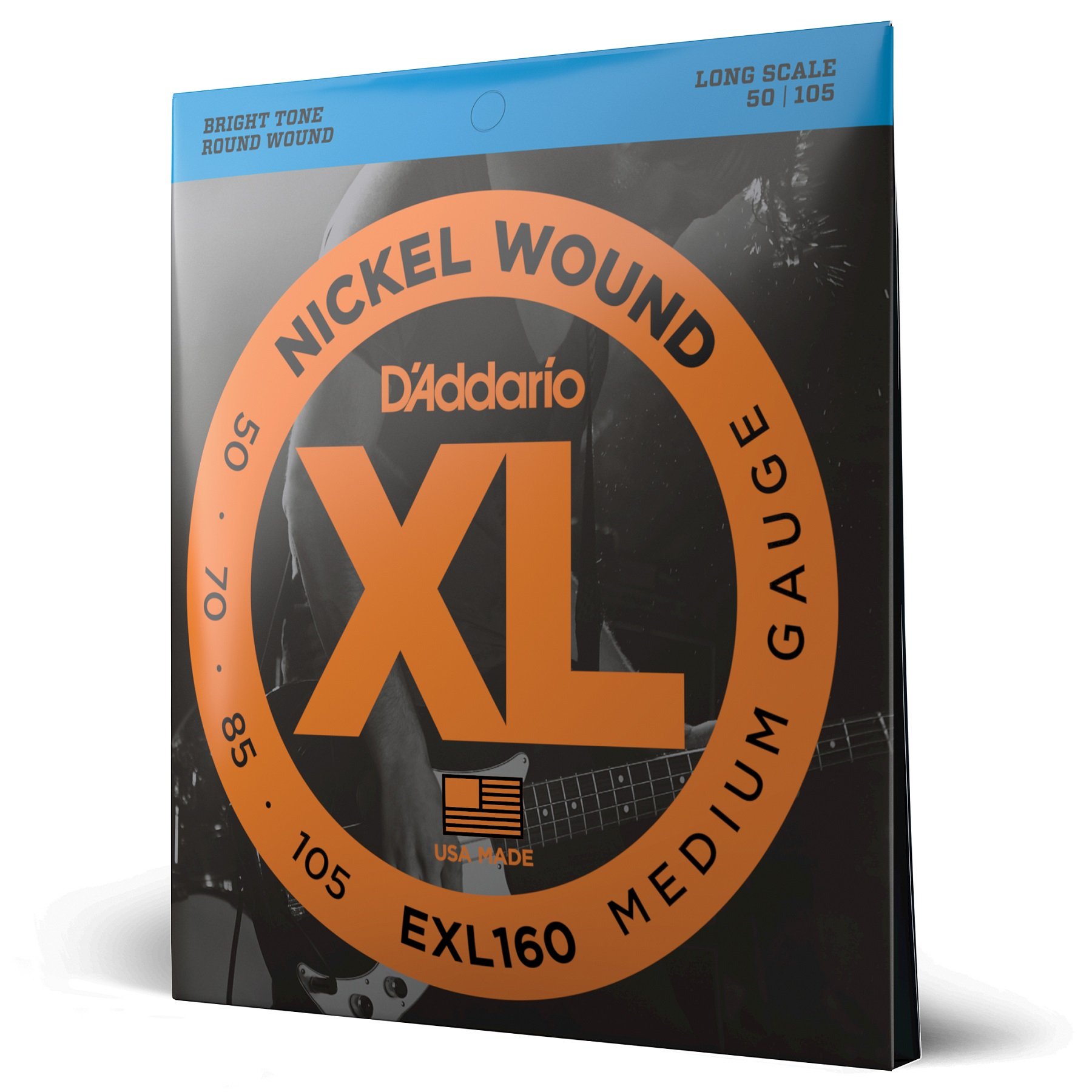 EXL160 Saiten für Bassgitarre, mit Nickel umsponnen, Medium, 50-105, Long Scale