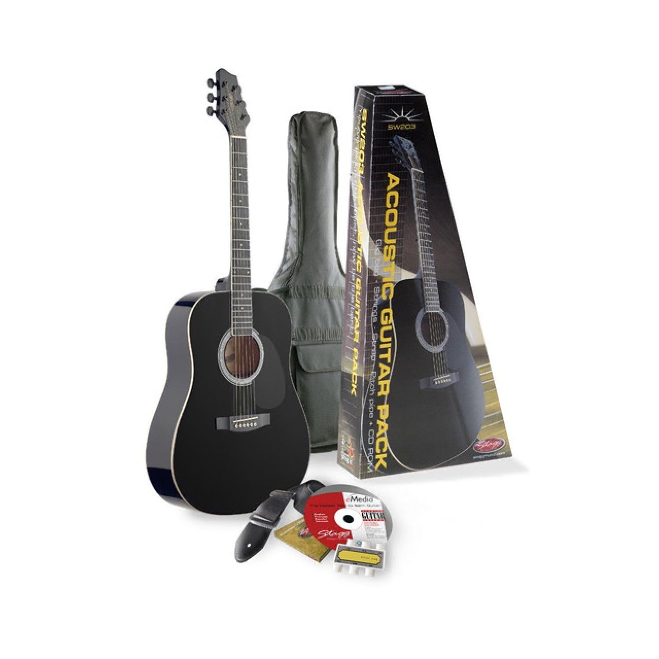 SW203BK Westerngitarre Pack2 in schwarz