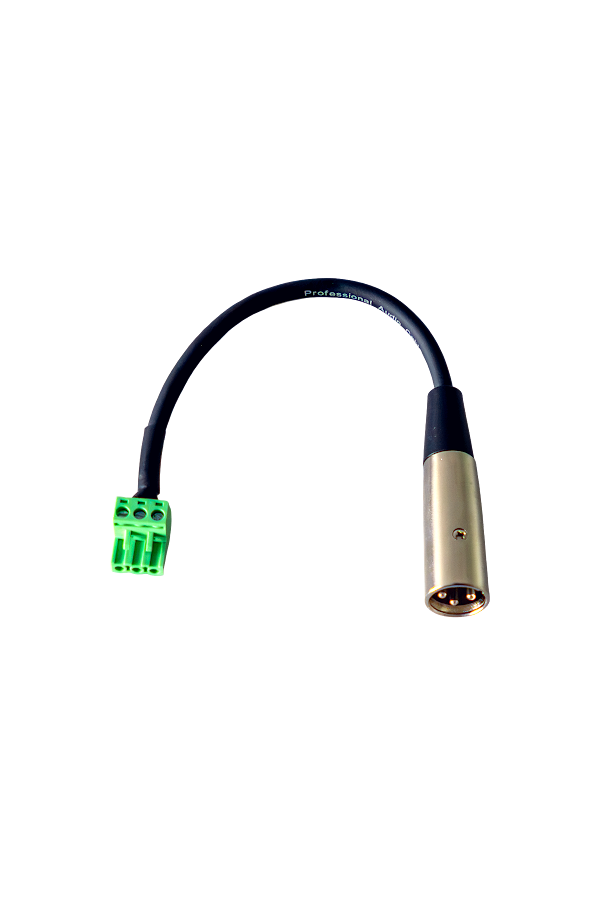 XLR-Adapterkabel, 3-poliger XLR-Stecker, grüne Schraubklemme, schwarzes Kabel