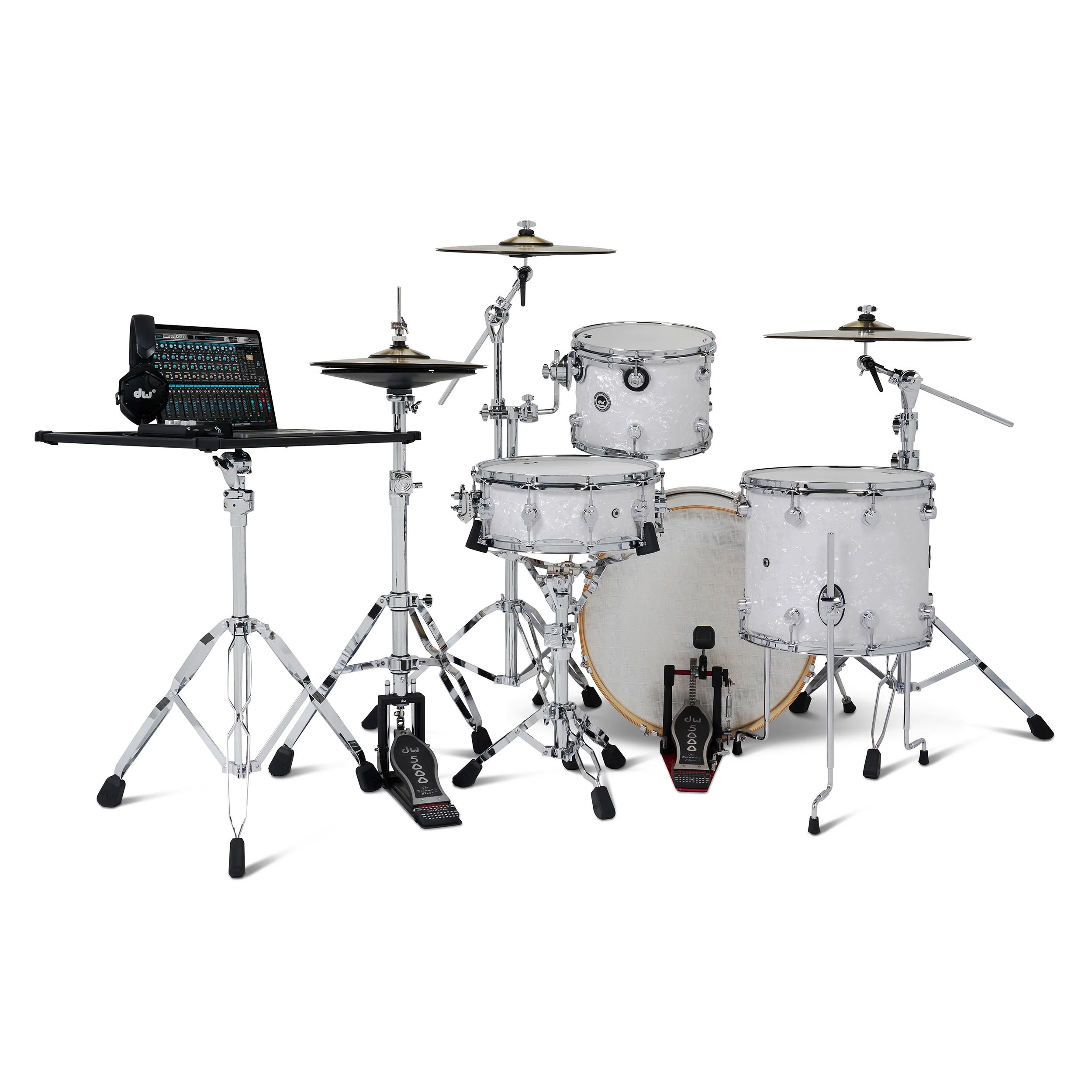 White Marine Pearl | 4-tlg Drum Kit Set mit 3 Becken