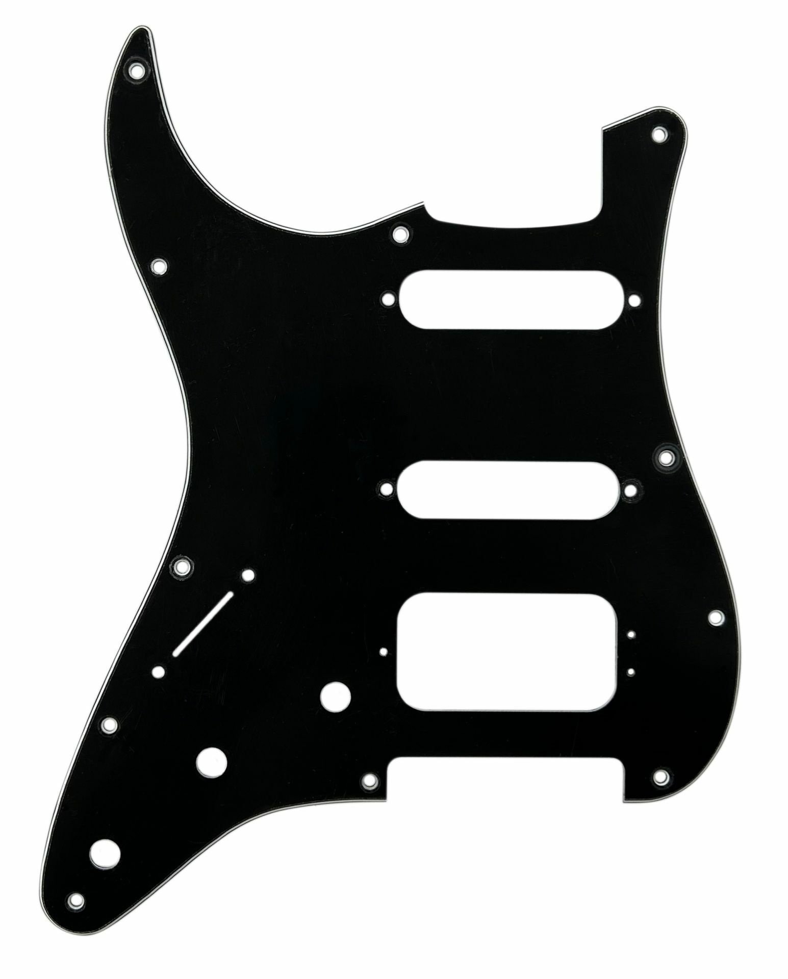 ST-Style HSS Pickguard (DPP ST BWB HSS LH), Black, Lefthand