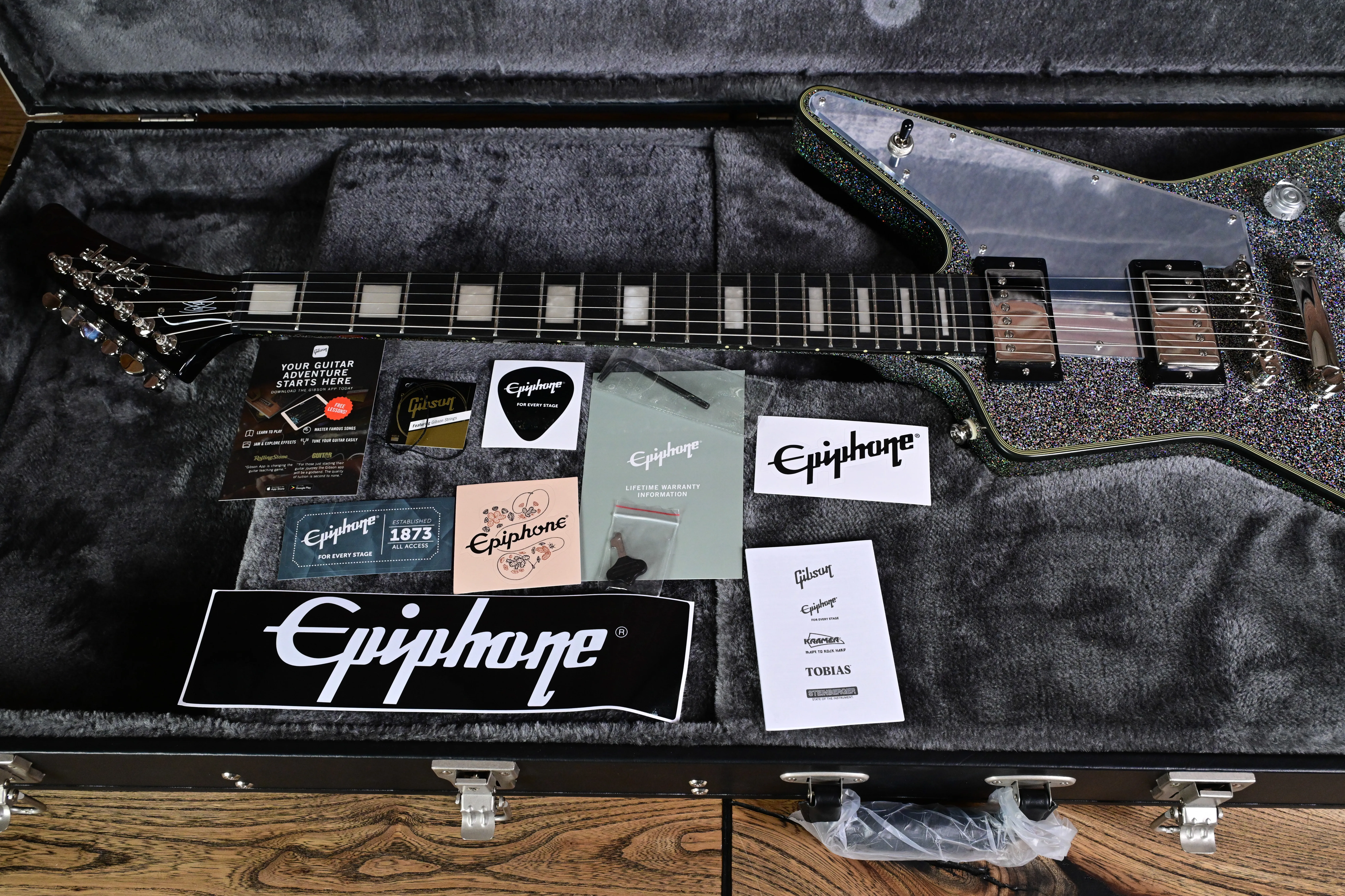 Lzzy Hale Explorer Custom Black Diamond Holographic Sparkle