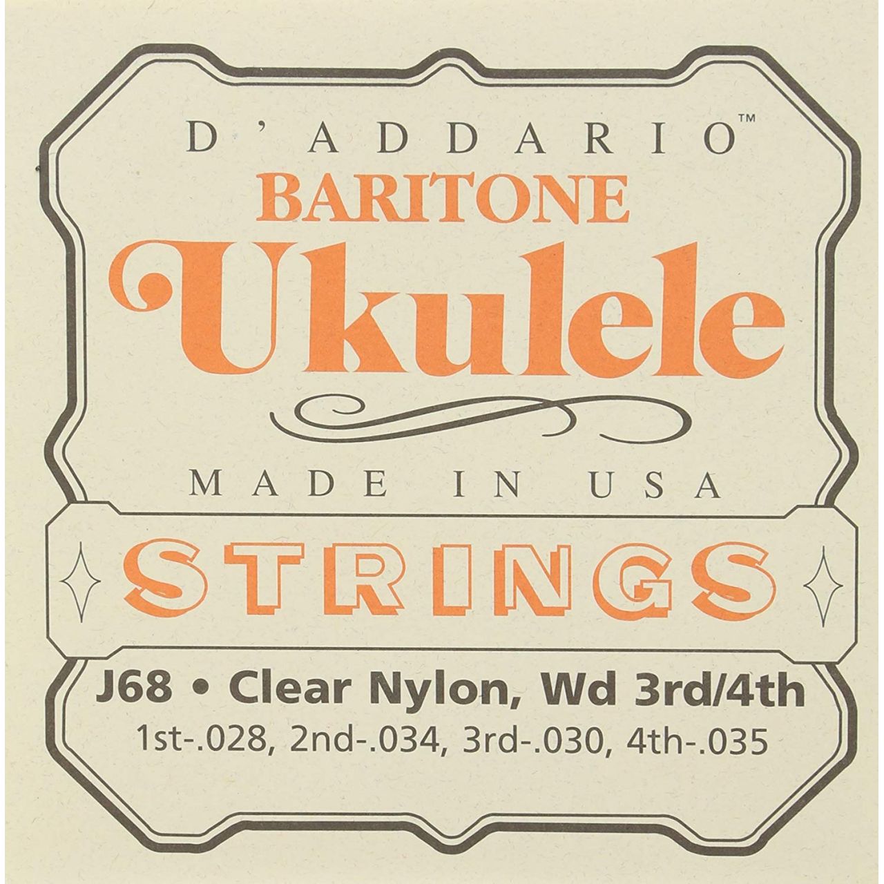 J68 Black Nylon Clear Ukulele Satz 028-035