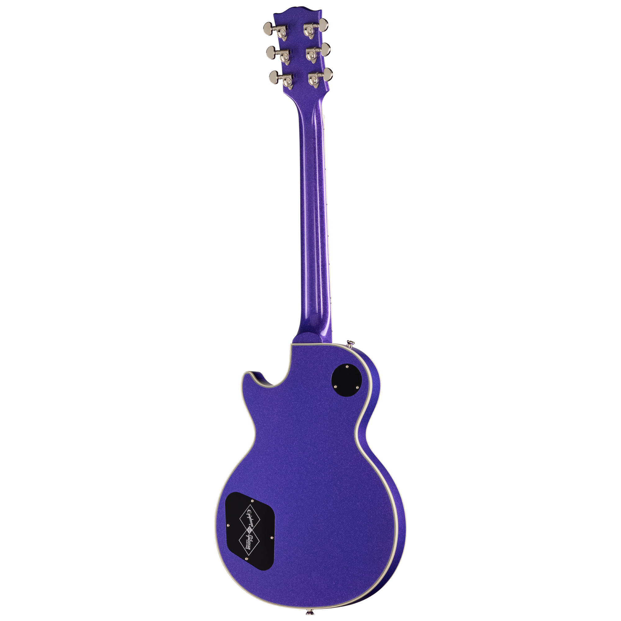E-Gitarre, Violett, Massivkorpus, Doppelausschnitt, Cremefarbene Einfassung