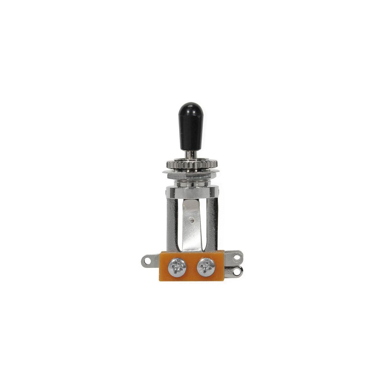 Toggle Switch, 3-Weg-Schalter, lang, chrom, schwarzer Knopf