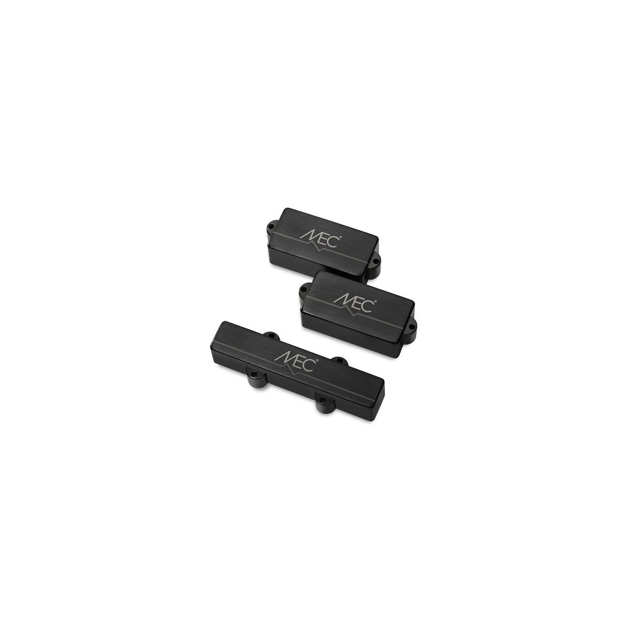 Active Metal Cover P/J-Bass Pickup Set, 4-String - Brushed Black Chrome