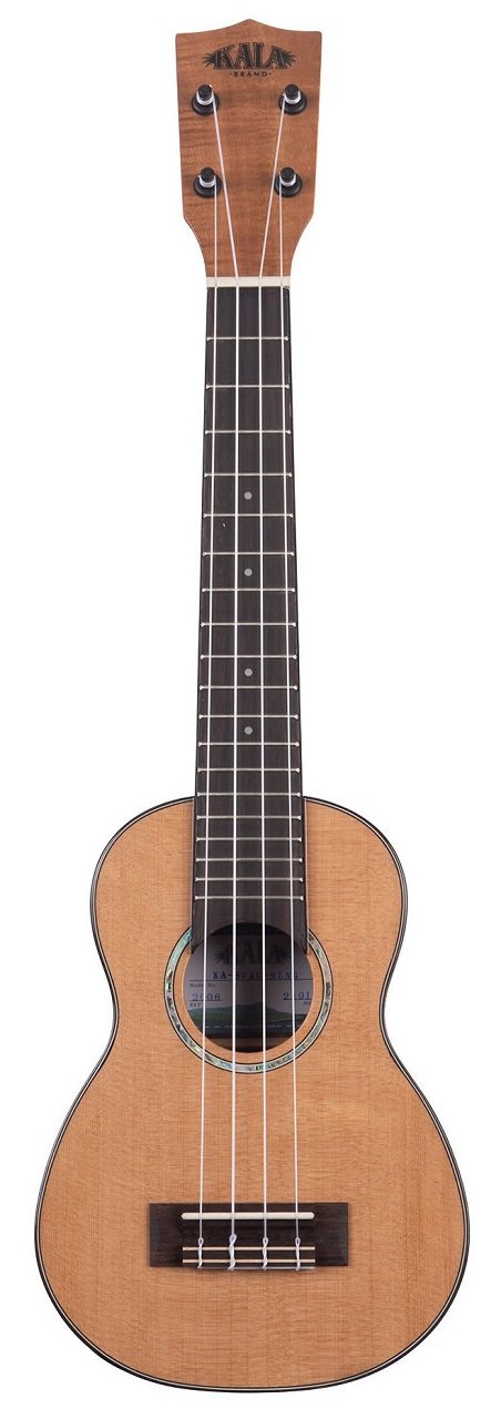 KA-SCAC-SLNG - Gloss Solid Cedar Top Acacia Long Neck Soprano Ukulele, with Bag (UB-S)