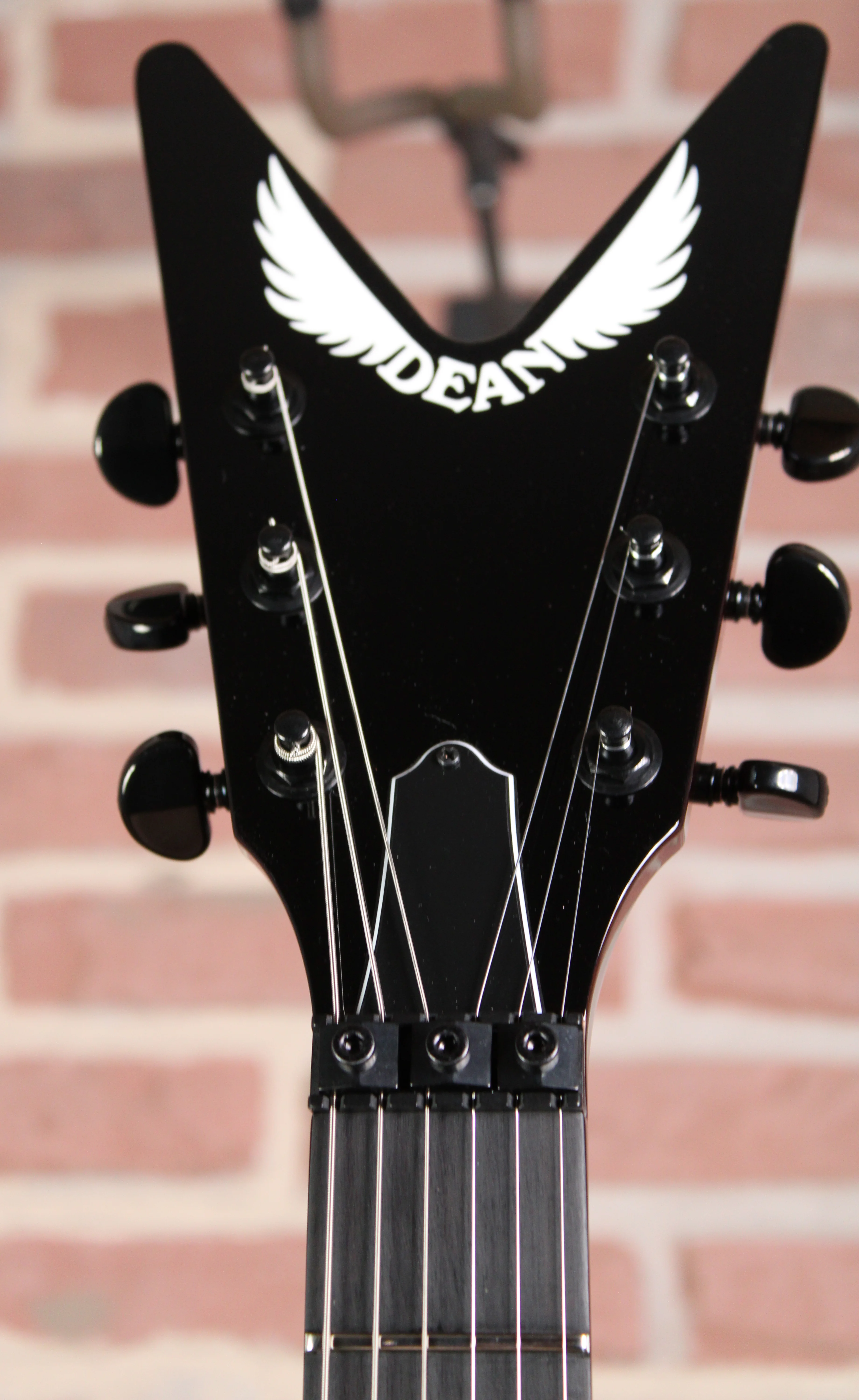 Dean Guitars USA Custom Shop ML Floyd Mahogany - Kopfplatte in frontaler Ansicht