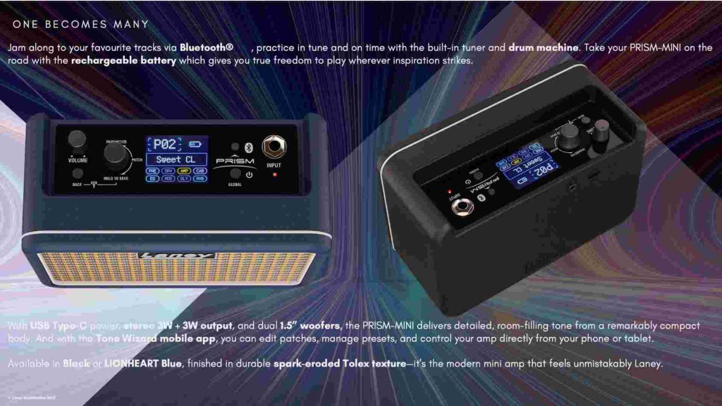 PRISM-MINI Blue Portable Stereo Multi Fx Guitar Amp