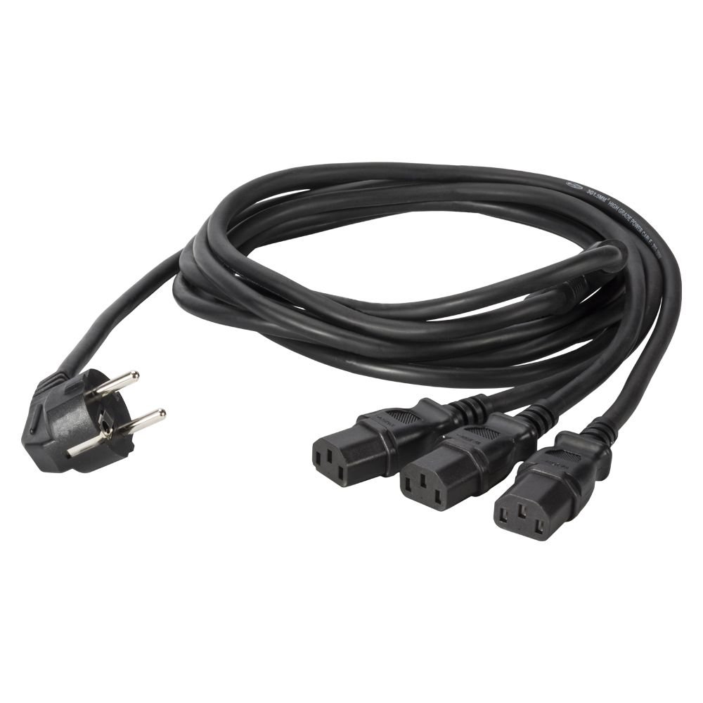 3-fach Schuko Kaltgerätekabel  Splitter