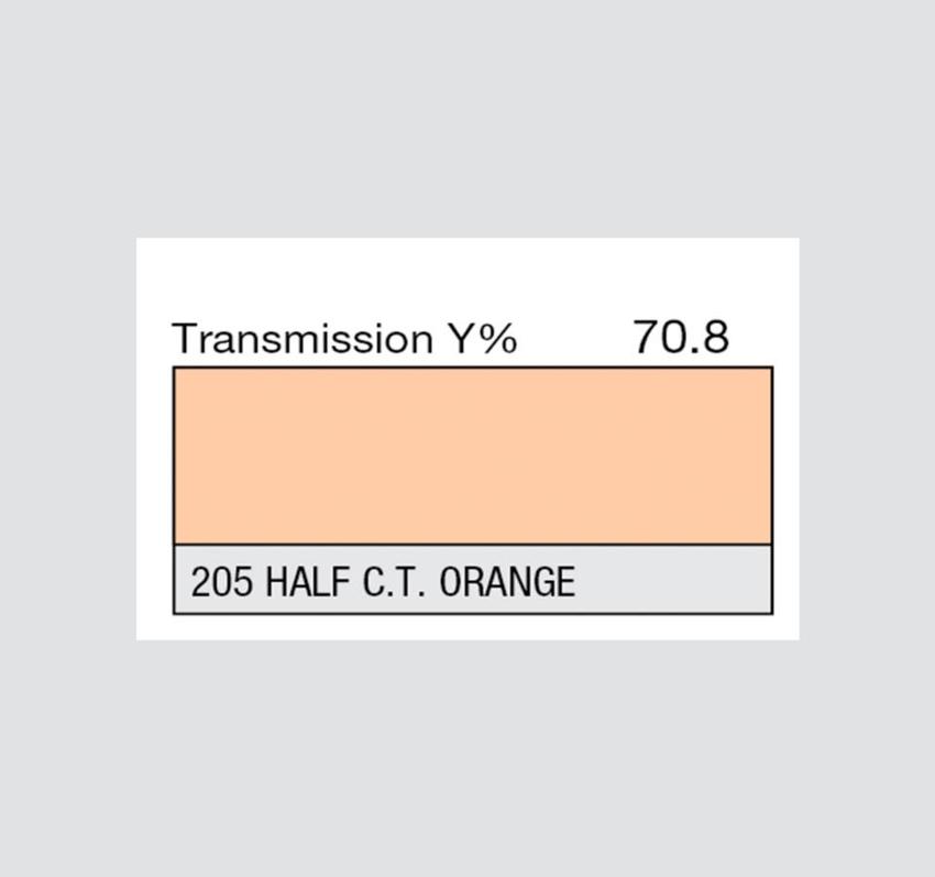 Filter, Nr. 205, normal, Half C.T. Orange, Abschnitt  25x122cm