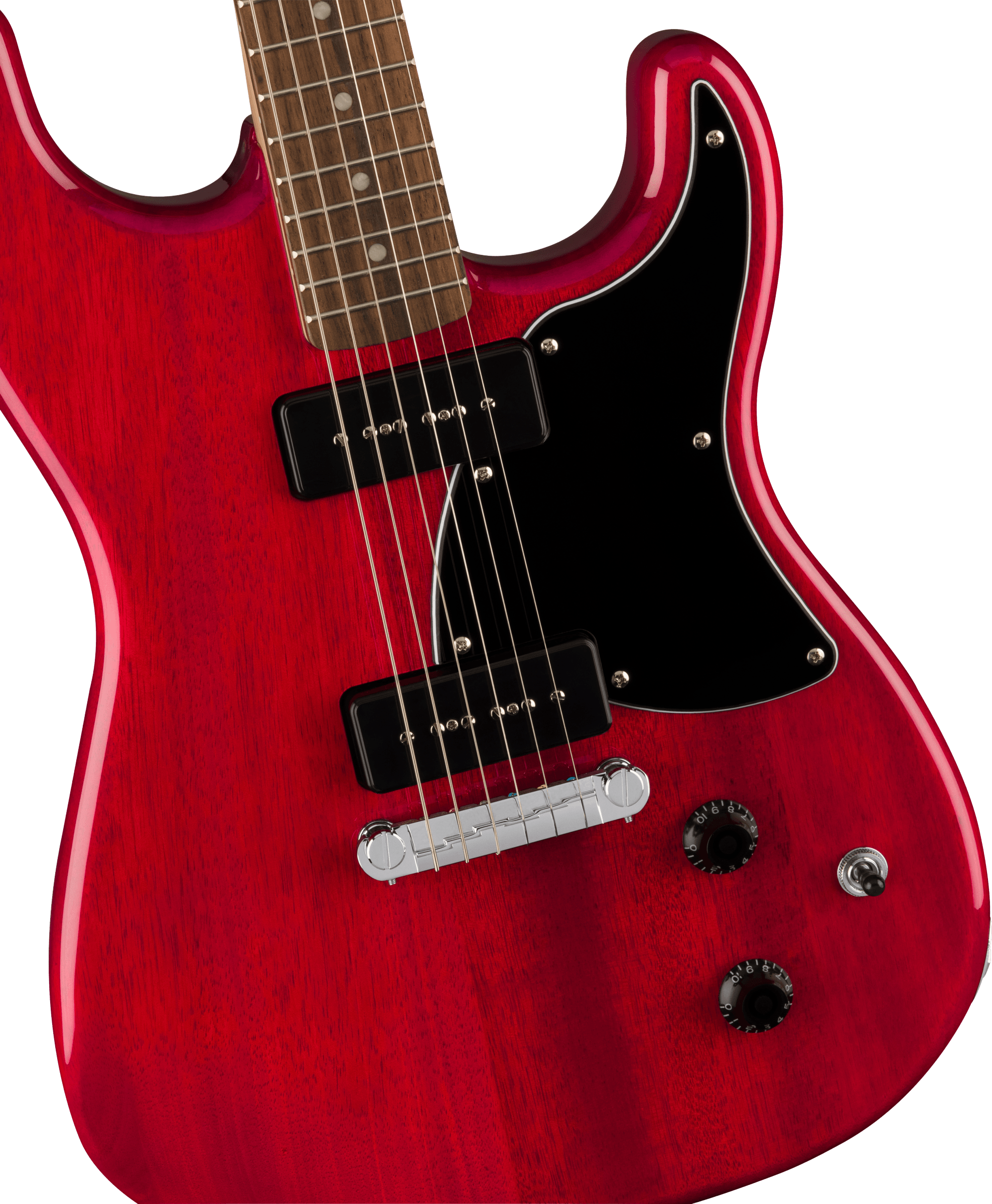 Paranormal Strat-O-Sonic, Laurel Fingerboard, Black Pickguard, Crimson Red Transparent
