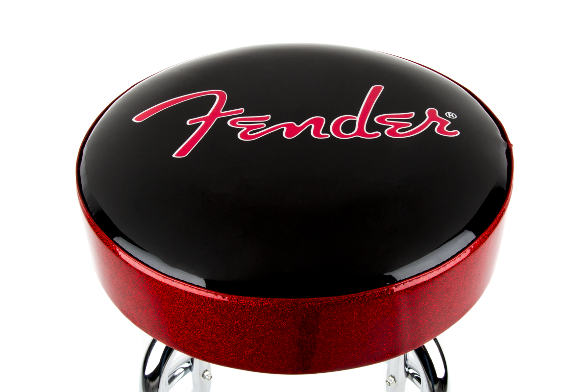 Red Sparkle Logo Barstool, Black/Red Sparkle, 24"