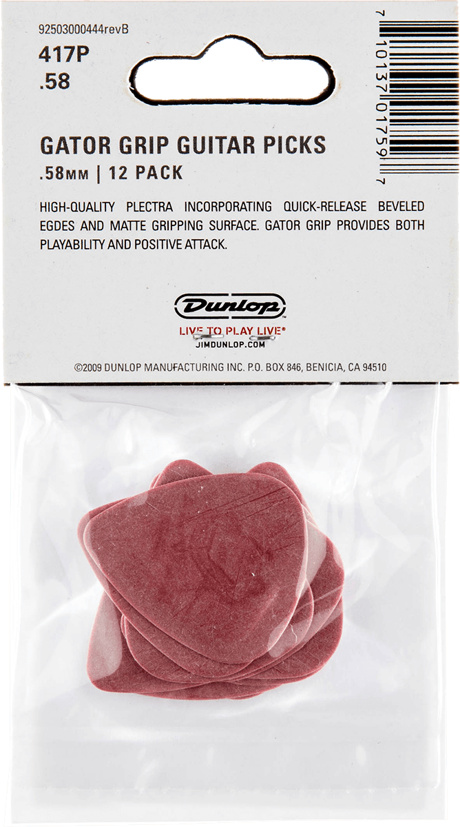 Plektrum Gator Grip 0.58 mm Player's Pack (12 Stck.)