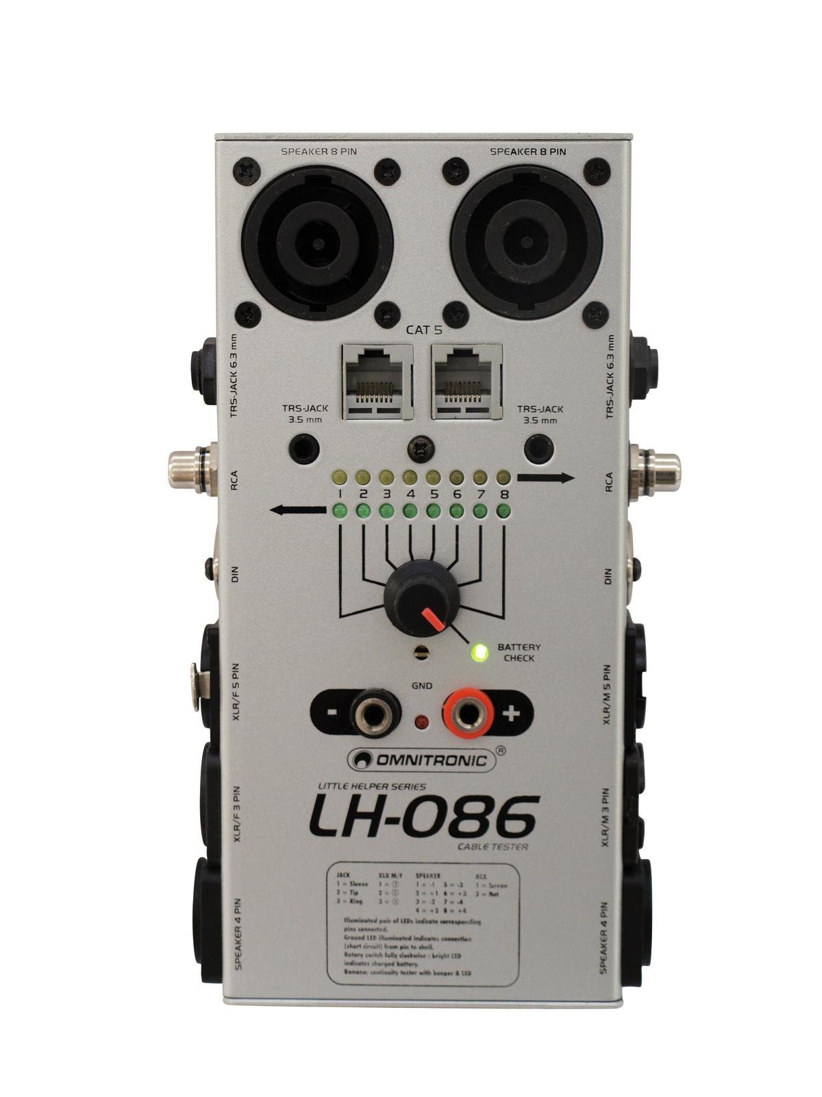 LH-086 Kabeltester für XLR, Klinke, CAT5, DIN, Cinch, Speaker