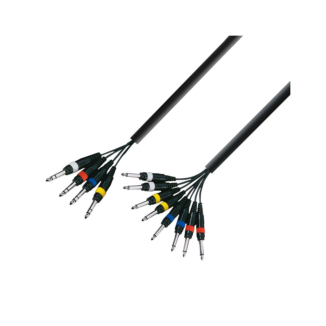 Multicore Kabel 4x6,3mm Klinke stereo auf 8x6,3 mm Klinke mono 5m