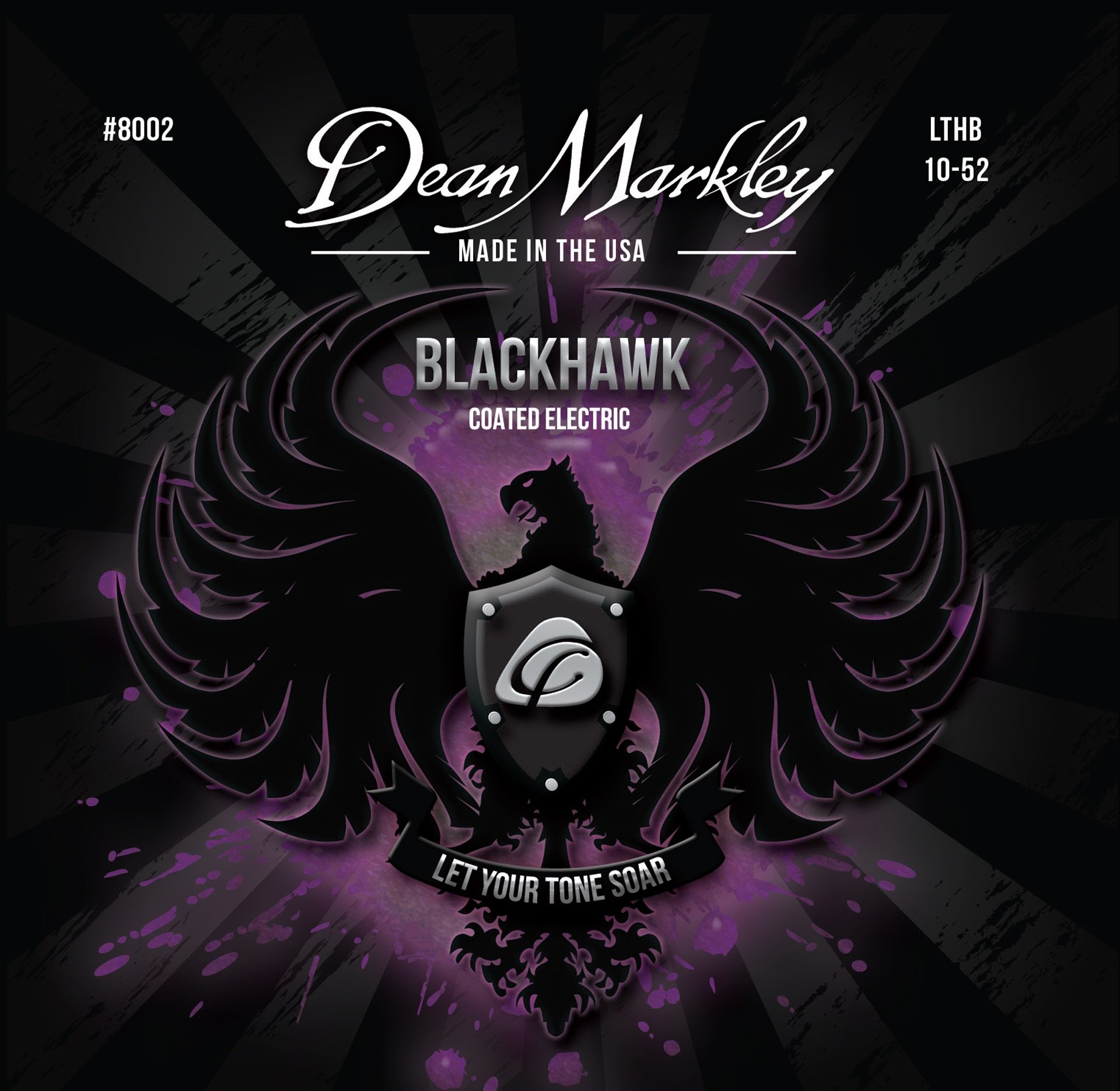 Blackhawk - 8002 - Coated Electric Guitar String Set, Light Top Heavy Bottom, .010-.052