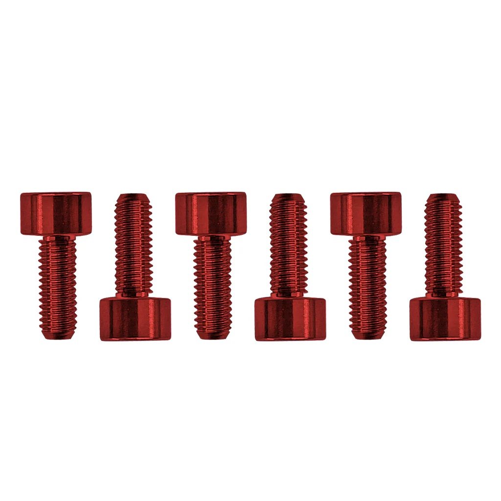 FROSMSRDP - Color Stainless Steel Saddle Mounting Screws (6 pcs), Red