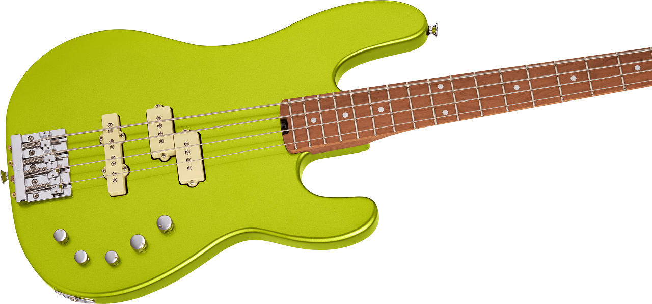 Pro-Mod San Dimas® Bass PJ IV, Caramelized Maple Fingerboard, Lime Green Metallic