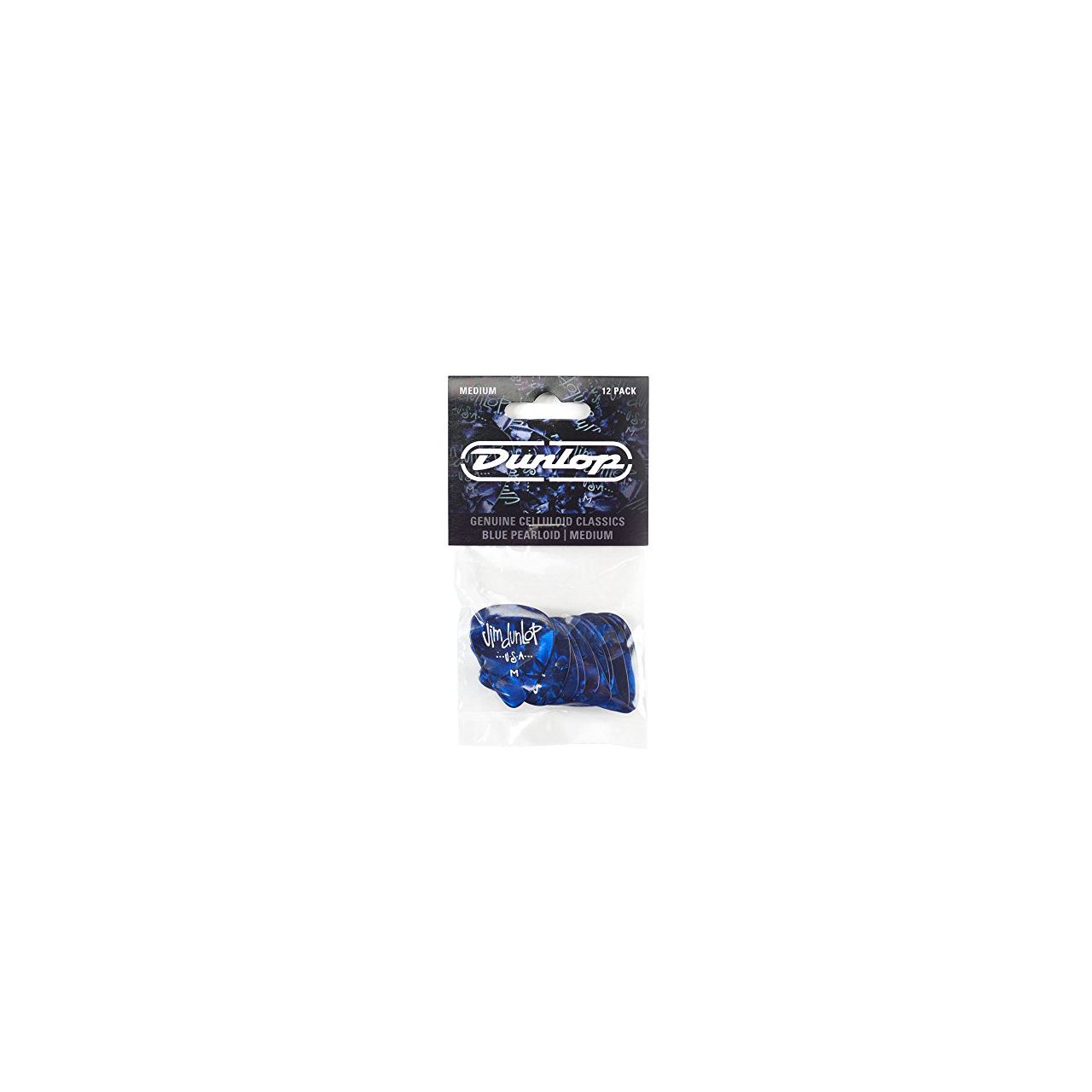 Genuine Celluloid Classic picks 12 Stück Blue Perloid Medium