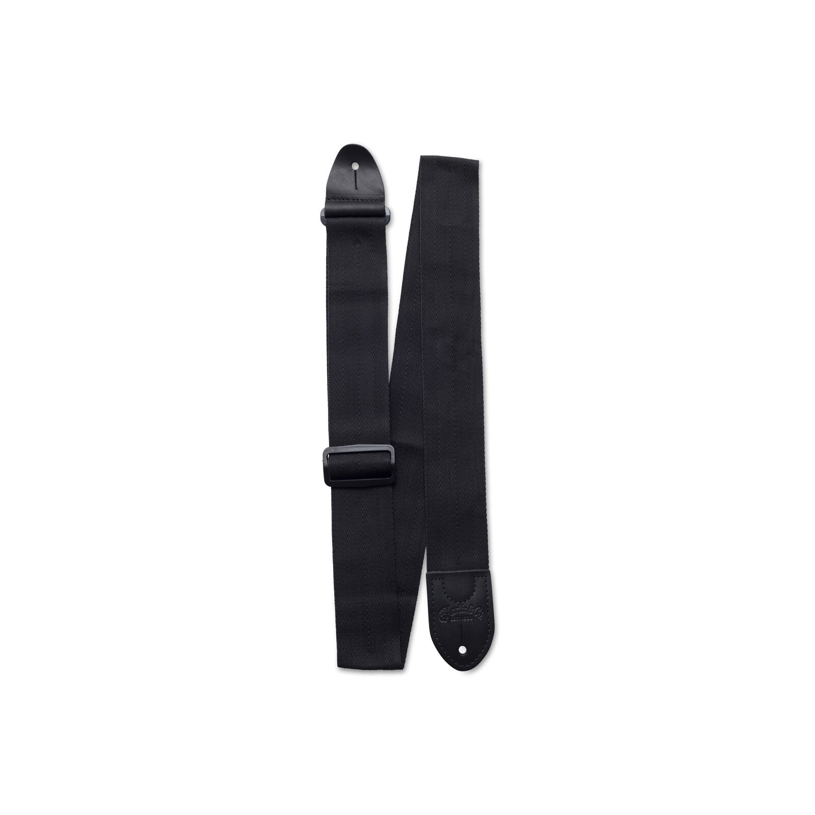 Nylon Strap with Leather Ends Black