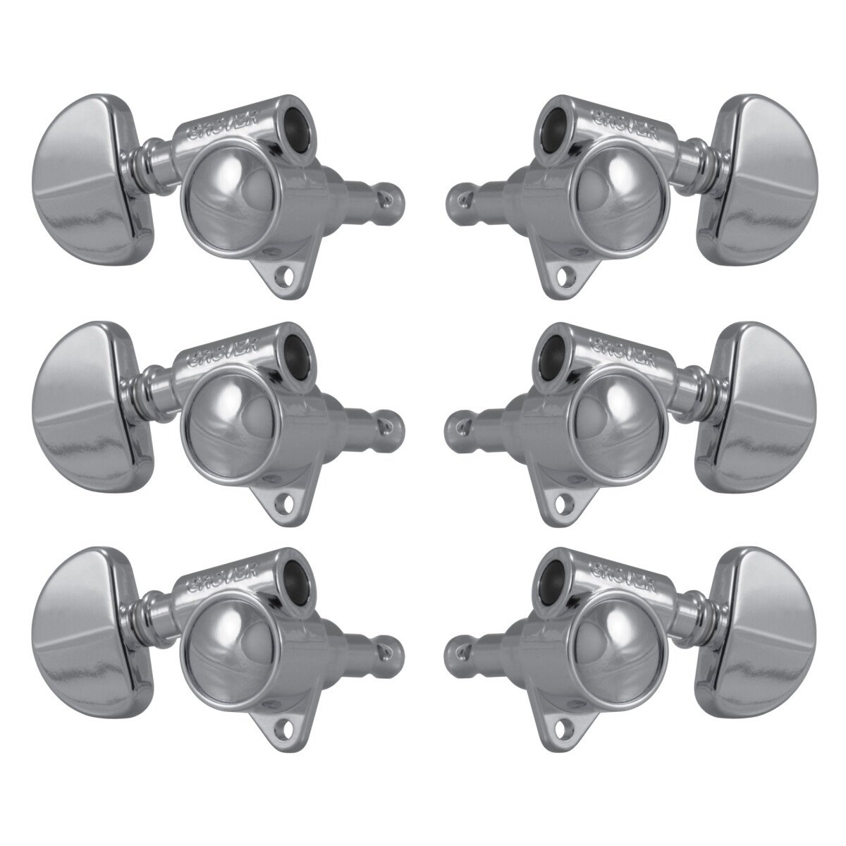 102CV Original 'Milk Bottle' Style Rotomatics - Guitar Machine Heads, 3 + 3 - Chrome
