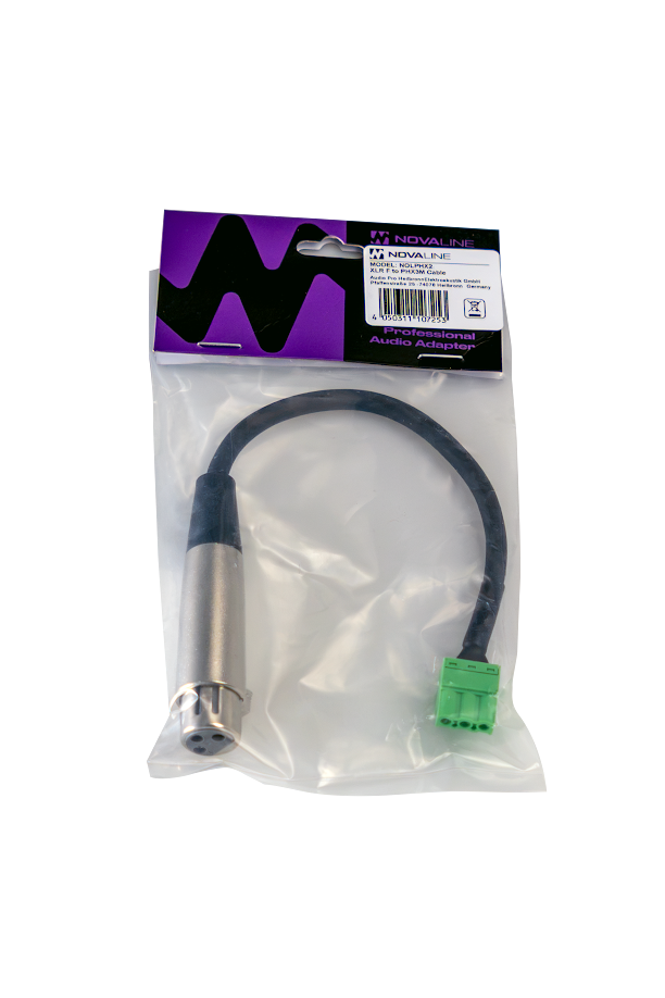 Audioadapter, XLR-Buchse, Schraubklemme, Anschlusskabel, Schwarz-grün