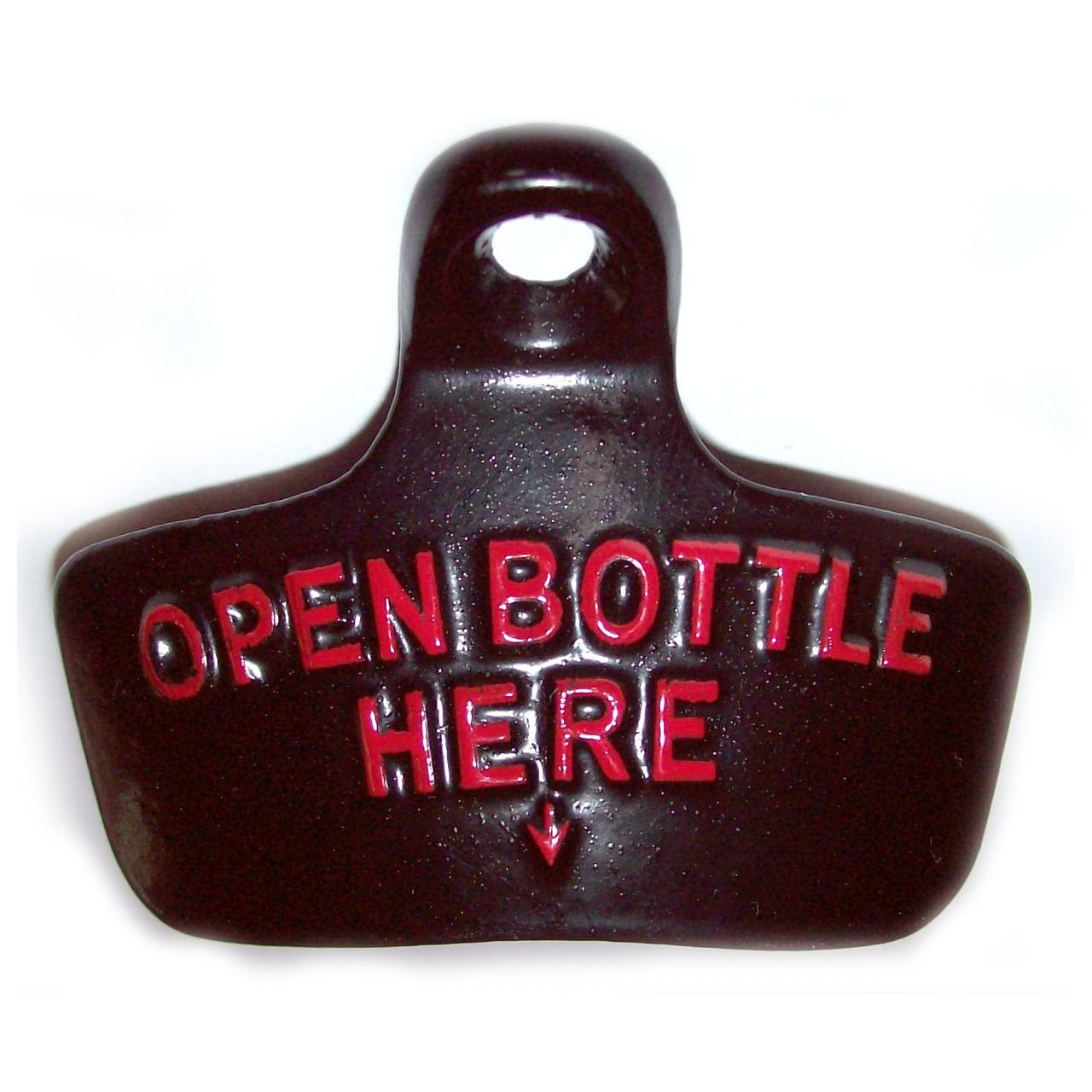 Starr X Wandflaschenöffner "Open Bottle" Here Schwarz