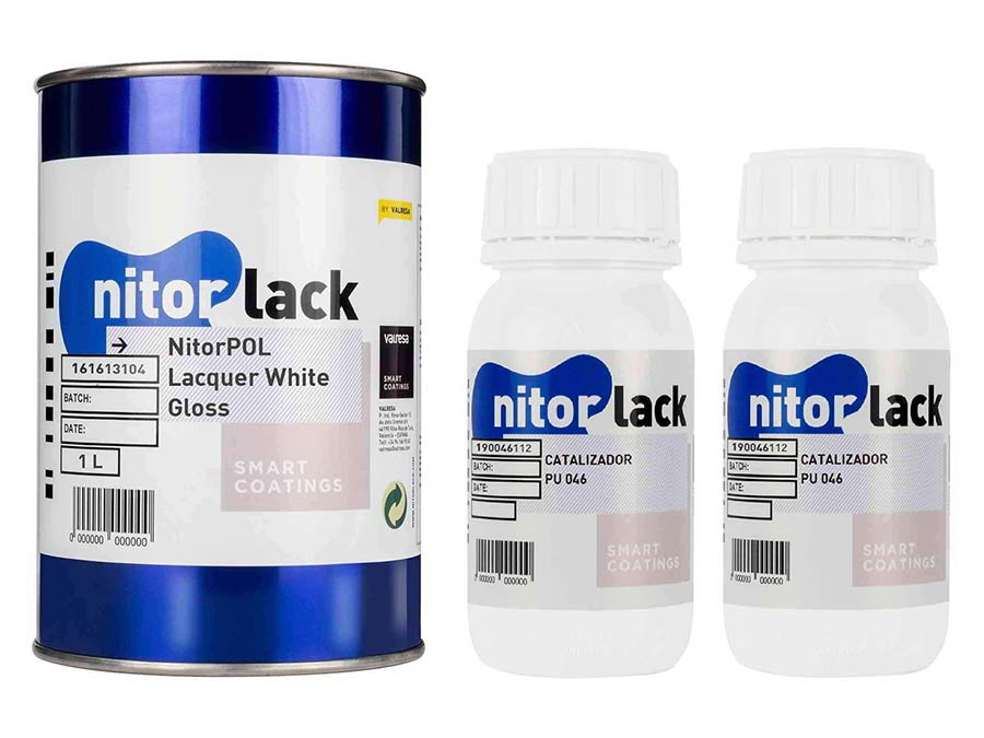 NitorPOL Polyurethan-Lack, White Gloss- 1000ml Dose + 500 ml Trockner