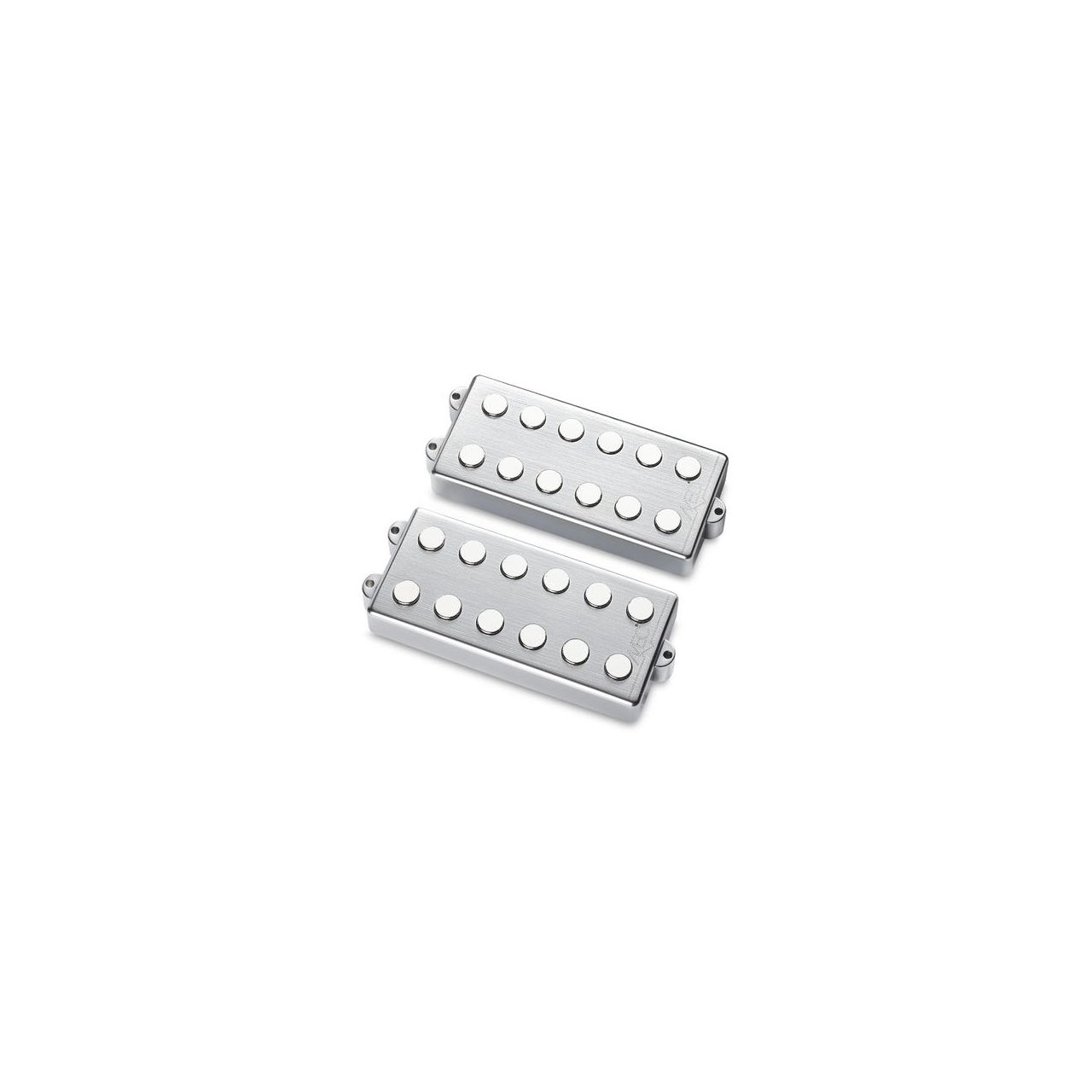 Passive MM-Style Bass Pickup Set, Metal Cover, 6-String - Brushed Chrome 