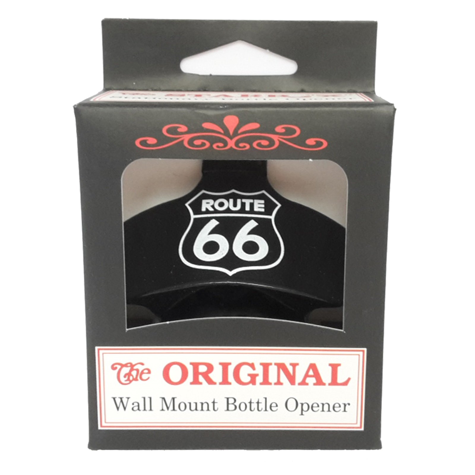 Wandflaschenöffner Route 66 schwarz
