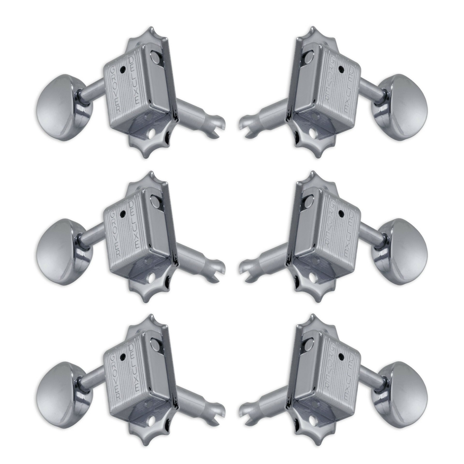 133C Deluxe Guitar Machines - Guitar Machine Heads, 3 + 3 - Chrome