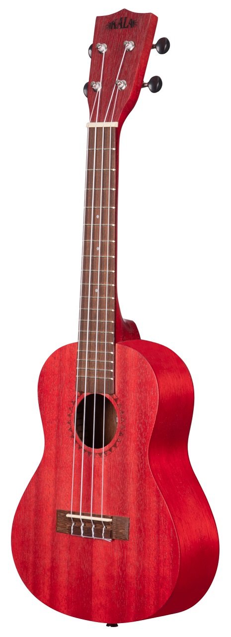 KA-MRT-RED-C - Adobe Red Watercolor Meranti Concert Ukulele