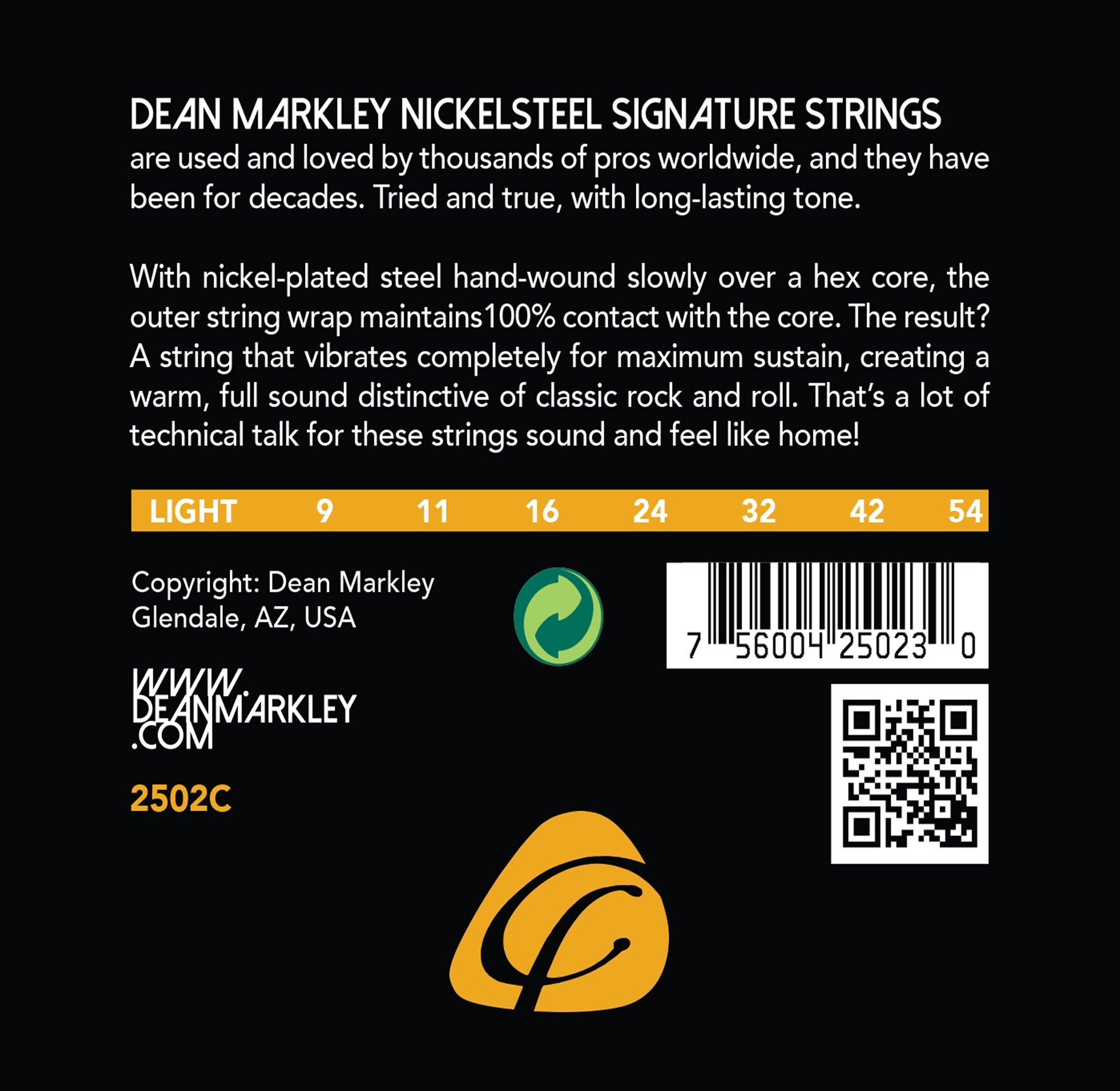 2502 C - Electric Guitar String Set, 7-String, Light, .009-.054