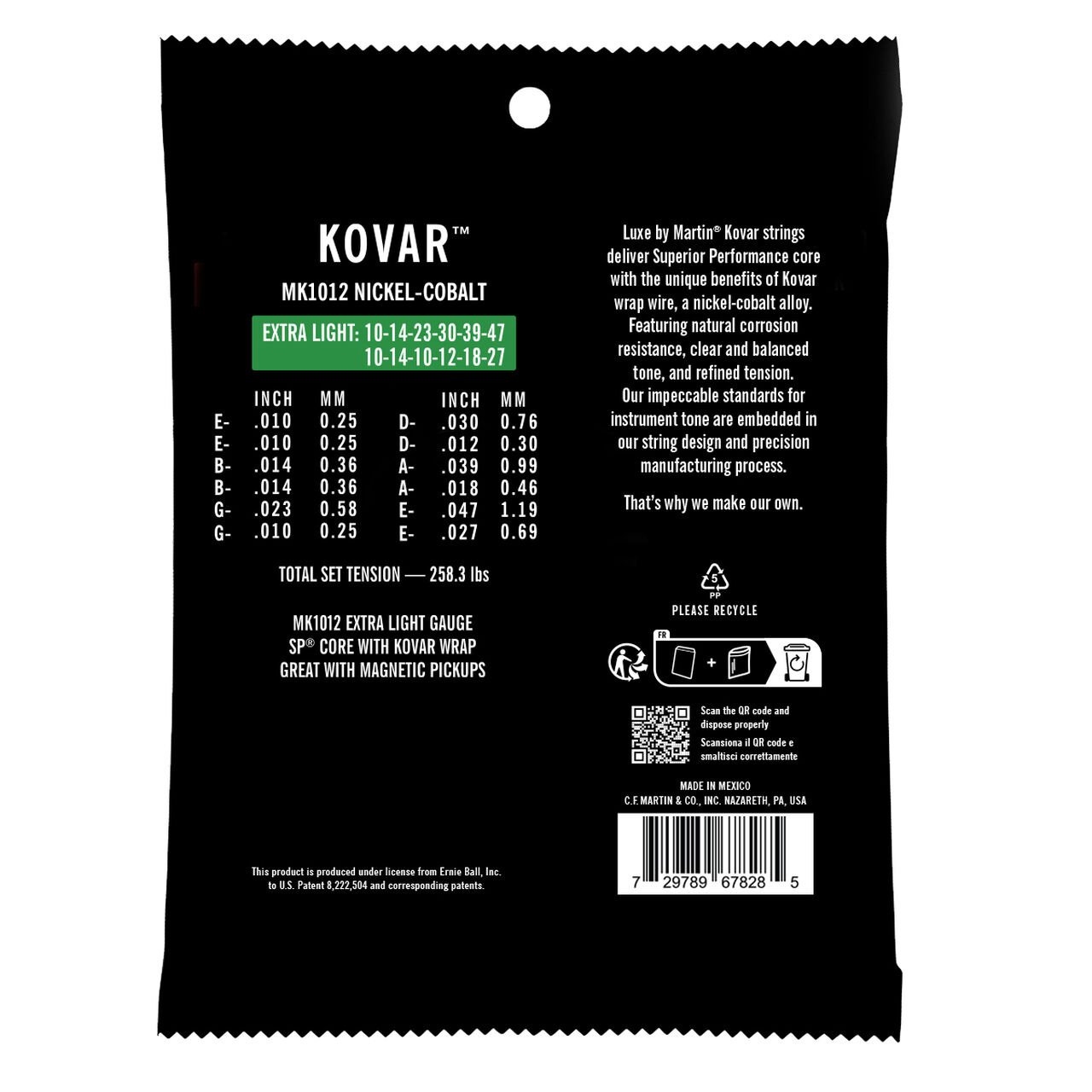 Kovar wrap, Authentic Acoustic Core, 12-String Extra Light